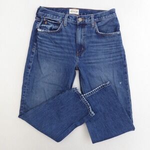 Etica Rhea Mid Rise Straight Leg Jeans Dark Wash Denim Women's Size 28